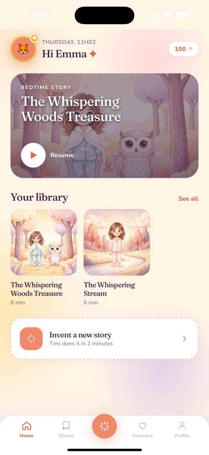 A preview of the Timistories app
